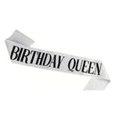 Birthday Queen sash silver