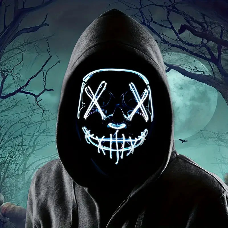 Halloween Mask, LED Light Up white