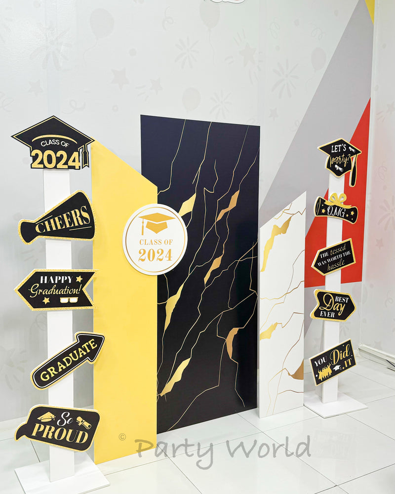 For sale  Yellow  Happy Graduation Special Celebration Package with cutout graduation sign