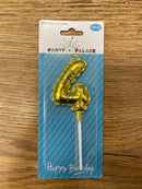 Birthday Number 4 gold Candle