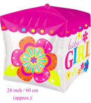 24 inch Baby Girl Cubic Foil balloon