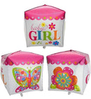 24 inch Baby Girl Cubic Foil balloon
