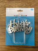 Happy Birthday Silver Candle