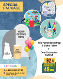 Premium Double Backdrop Party Set with Character Cutout