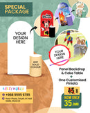 Custom Backdrop & Cake Table with Piñata Party Setup