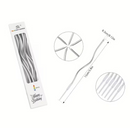 6pcs.Curved Birthday Candles - Silver