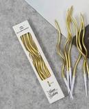 6pcs.Curved Birthday Candles - Gold