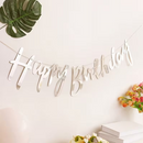 Happy Birthday Banner - silver