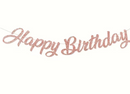 Happy Birthday Glitter Banner - Rosegold