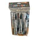 new year horn 8 inches silver 6 pcs