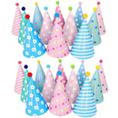 Colorful Party Hat  with Pom Poms for 1st Birthday