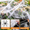 Halloween Spider Web Decorations with 50 Fake Spiders, Super Stretchy 200g