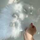 Bride to Be Elegant Pearl-Embellished Bridal Fan