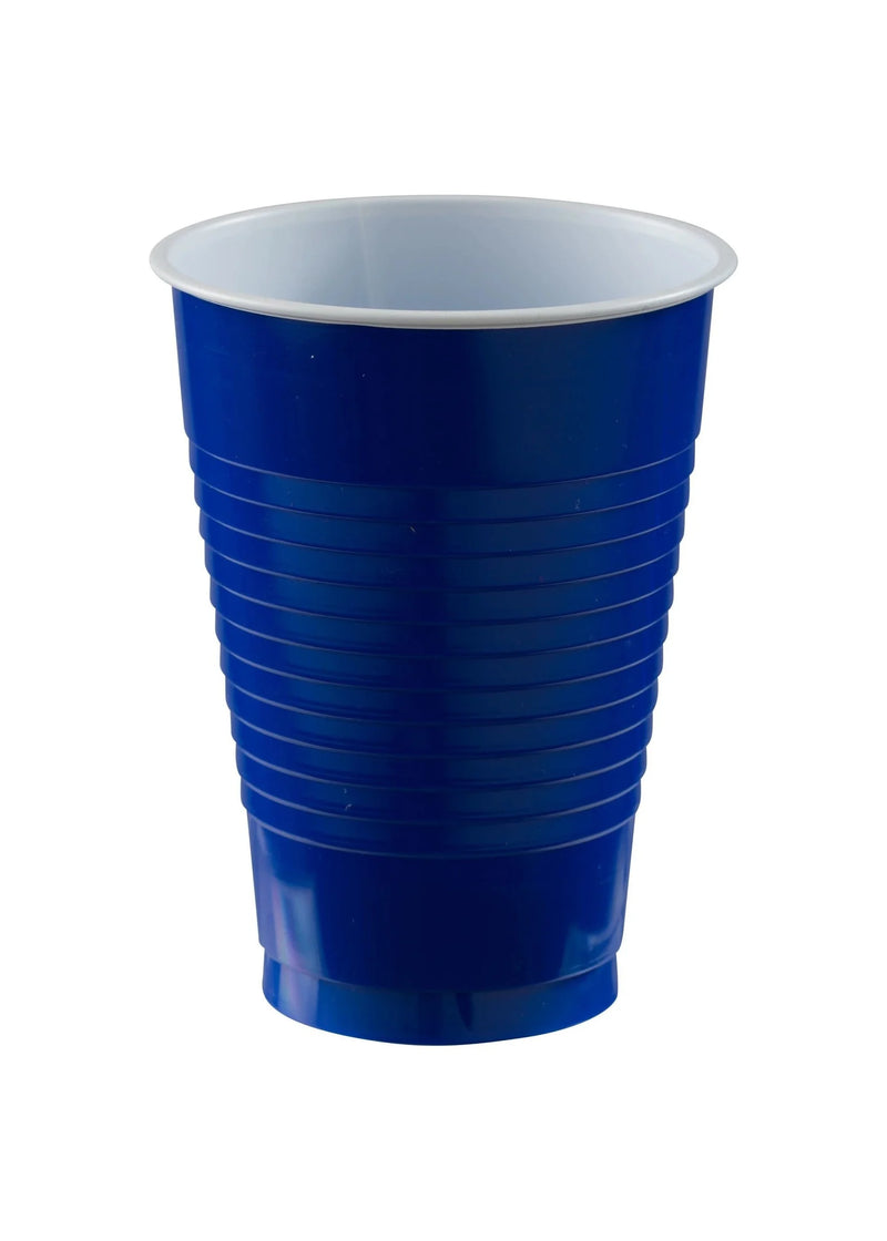 BRIGHT ROYAL BLUE 12OZ PLASTIC CUPS 20 pcs