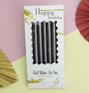 6pcs Long Birthday Candles - Black