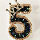 Number 5 Black Diamond Crown Birthday Number Candle