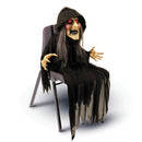 Halloween Decoration - Spooky Hook-Over Chair Witch W/ Light-Up Eyes and Sound - 47in