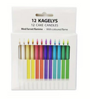 12-Pack Colored Flame Candles