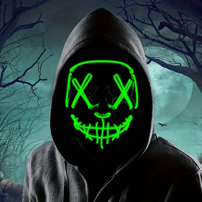 Halloween Mask, LED Light Up green