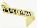Birthday Queen sash Gold