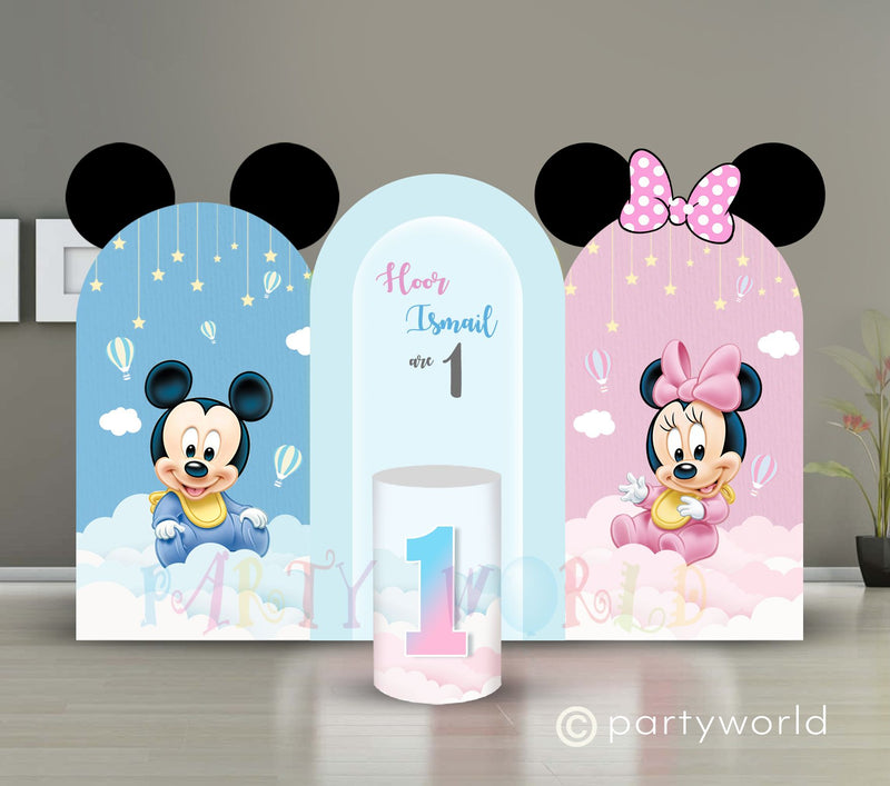 Baby Mickey and Minnie First Birthday Decoration Package