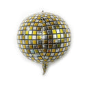 Silver and Gold 22 inch Disco Ball 4D Sparkle Sphere Foil Balloon