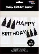 Black happy  Birthday Letter Banner
