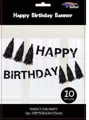 Black happy  Birthday Letter Banner