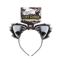 Black Cat Furry Ears Headband Halloween Accessory