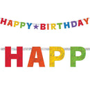 HAPPY BIRTHDAY RAINBOW PRISMATIC PAPER LETTER BANNER