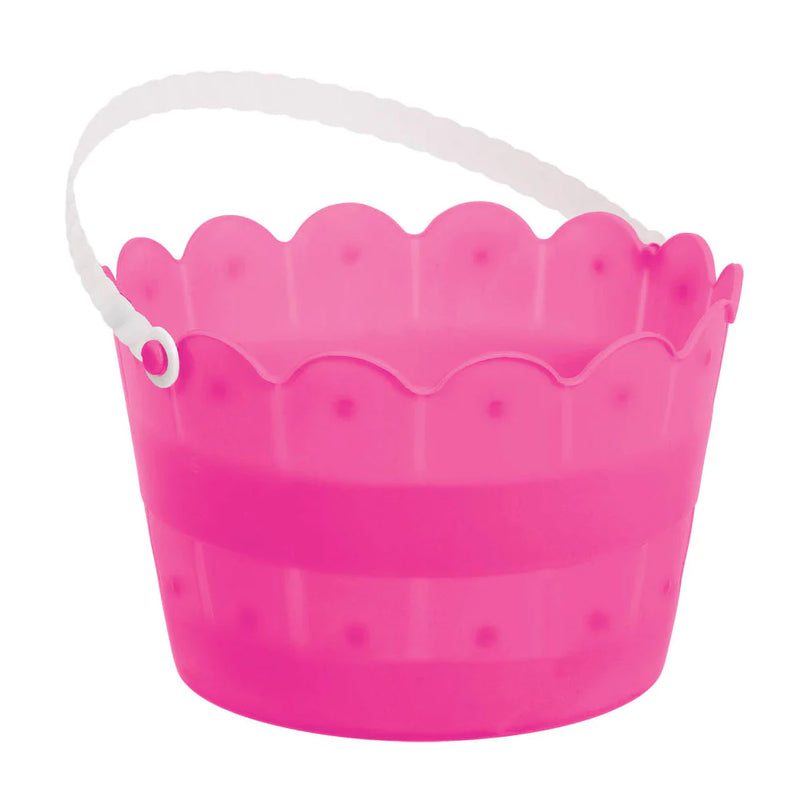 Easter Plastic Scalloped Bright Pink Bucket