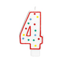 NUMBER 4 POLKA DOT MOLDED CANDLE