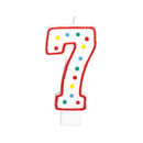 NUMBER 7 POLKA DOT MOLDED CANDLE