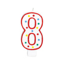 NUMBER 8 POLKA DOT MOLDED CANDLE