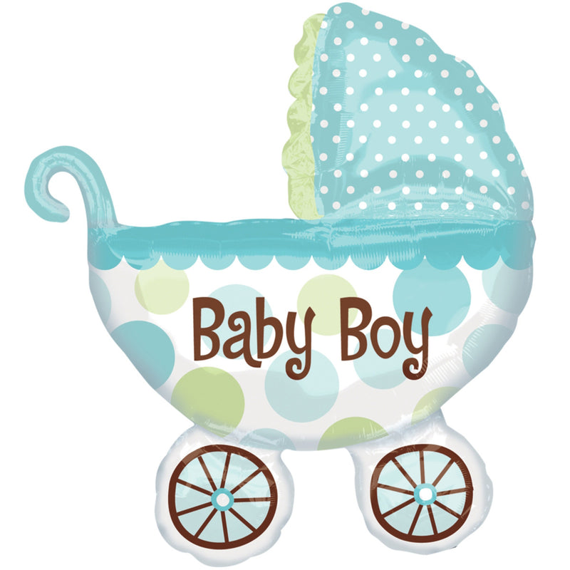 Baby Boy Trolley Foil Balloon