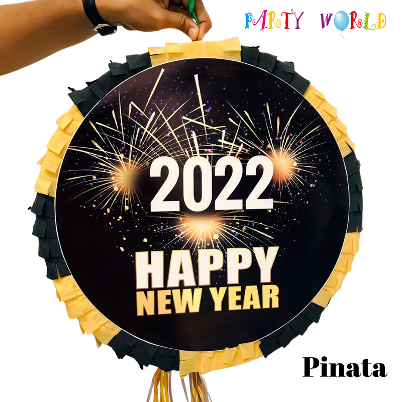 GOLD HAPPY NEW YEAR PINATA