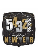 Zebra New Year Square Foil Balloon 18in