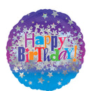 HAPPY BIRTHDAY BRIGHT STARS FOIL BALLOON 18 INCHES