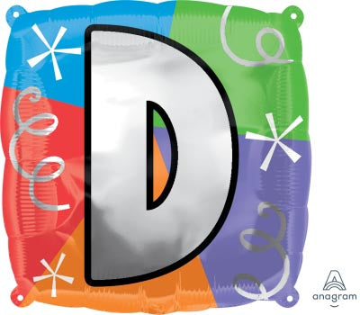 18" SQUARE LETTER D BALLOON