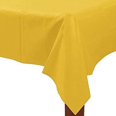 SUNSHINE YELLOW PLASTIC TABLE COVER