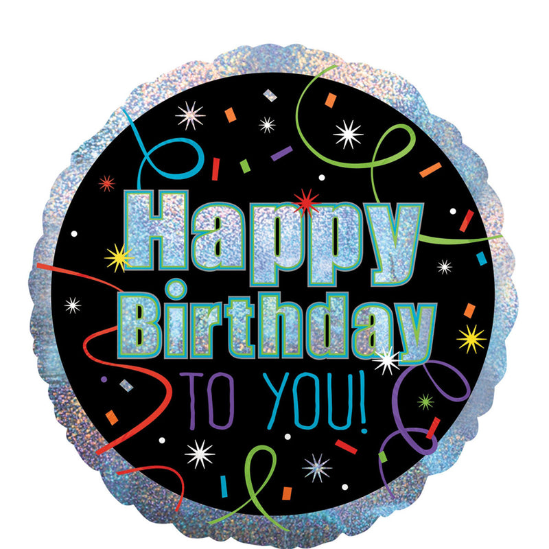 Brilliant Happy Birthday Holographic Foil Balloon 18in