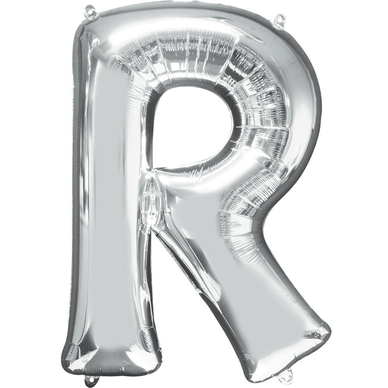 Letter R Silver SuperShape Balloon 23x32in