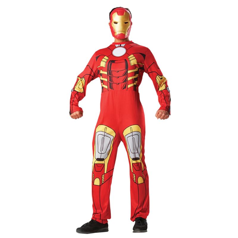 Iron Man + Mask Mens Avengers Superhero Movie Character Adults Costume Outfit