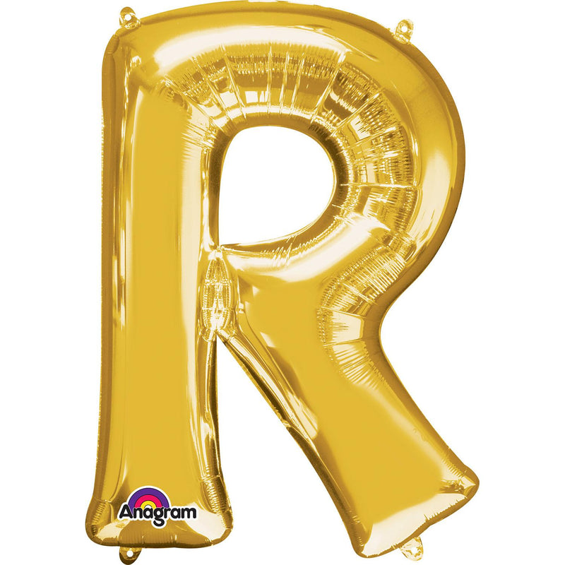 Gold Letter R Minishape Foil Balloon 40cm
