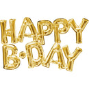 Happy Birthday Gold Balloon 30x19in