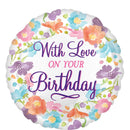 WITH LOVE ON YOUR BIRTHDAY FOIL BALLOON 18"