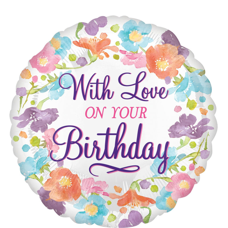 WITH LOVE ON YOUR BIRTHDAY FOIL BALLOON 18"