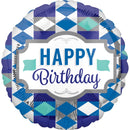 Happy Birthday Tie Pattern Foil Balloon 45cm