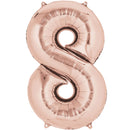 #8 ROSEGOLD FOIL LARGE BALLOON F/B