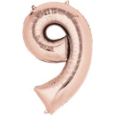 #9 ROSEGOLD FOIL LARGE BALLOON